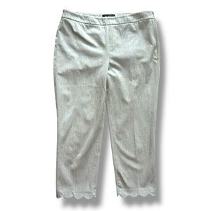 Talbots Chatham Crop Light Gray Scallop Hem Pants Women’s Size 10 Coastal Spring
